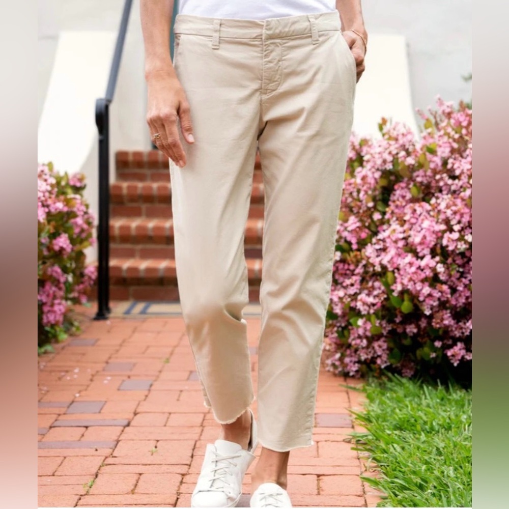 Frank & Eileen Beige Cropped Ankle Pants